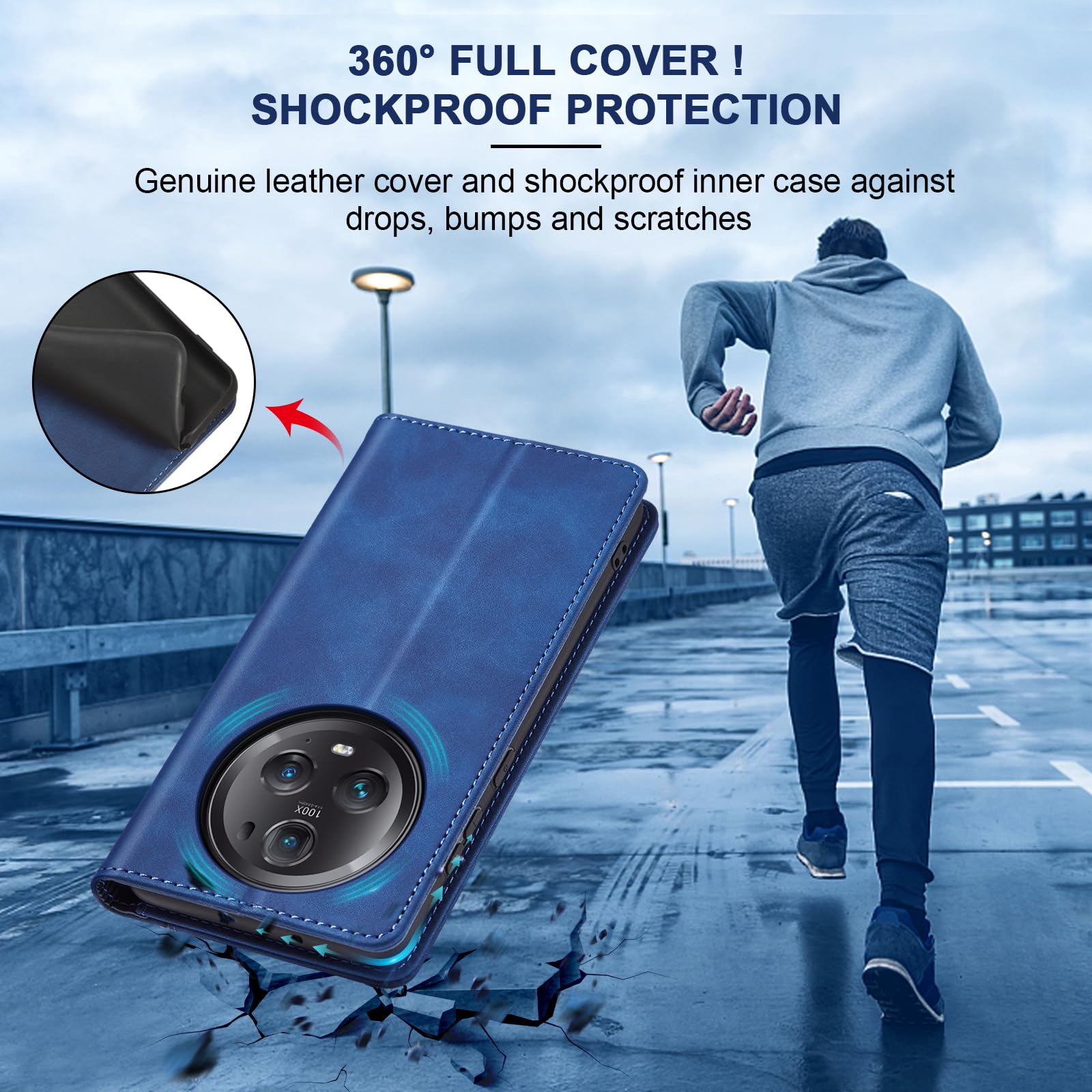 Focusor Cover a Libro honor Magic 5 Lite 5G / honor X9a, Custodia in Pelle Magnetica Portafoglio
