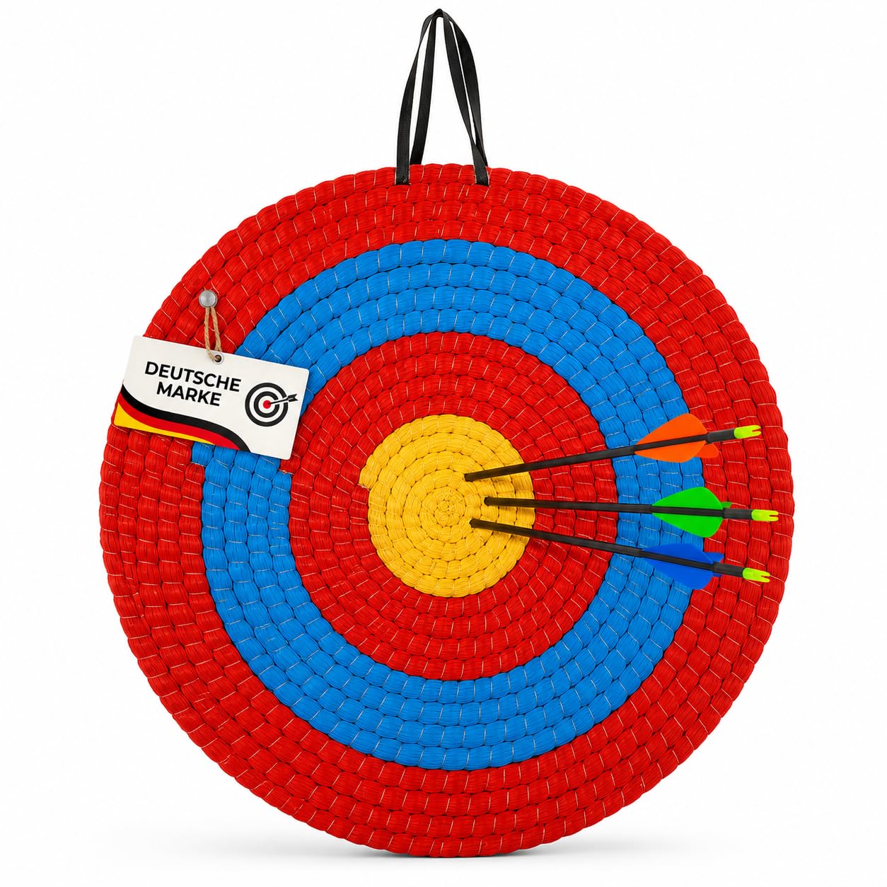 Flitzebogen Zielscheibe Bogenschießen, Strohzielscheibe 50x50x5cm | Stroh Ziel für Pfeil und Bogen & Armbrust, Bogenschießen Ziel für Training bis 30 lbs