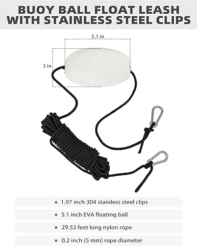 Miniatura 5 de BLUEWING 32", 42", 53" Drift Sock anclajes de mar con boya bola flotador correa 840D nailon paracaídas ancla pesca Drogue para barco marino, moto