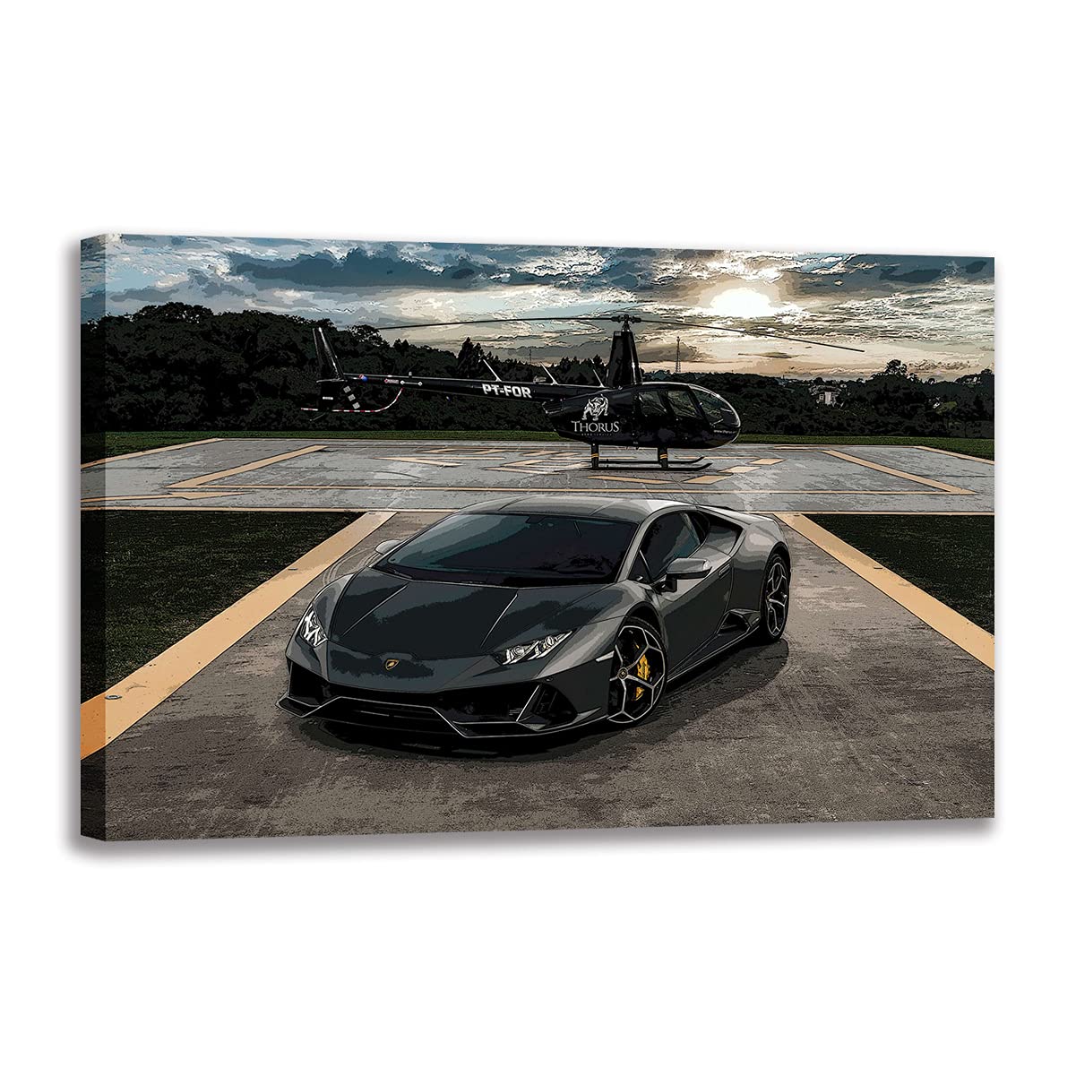 Art mural voiture de sport encadré pour relooker un salon terne