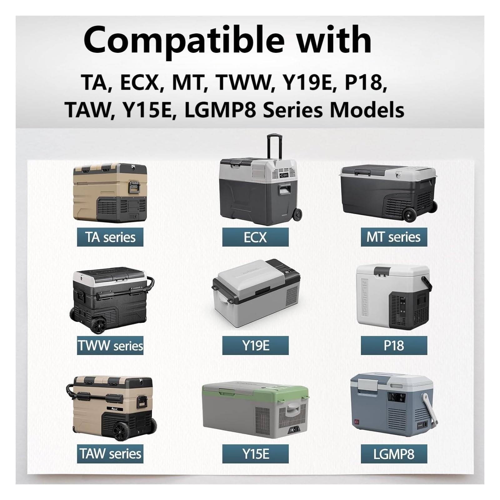 Réfrigérateur De Voiture 15,6Ah 12/24V DC avec Batterie Intégrée. Compatible avec Alpicool TA, ECX, MT, TWW, Y19E, P18, TAW, Y15E, LGMP8 Séries Modèles