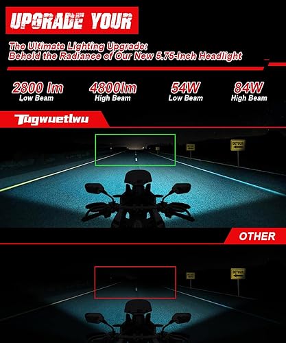 Vista 13 de Faro Led de 5.75 pulgadas para Harley Davidson Sportster, Dyna Street Bob Triple Low Rider Wide Glide Iron 883 Cromo,Negro,Negro-Halo,Potencia