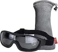 Vista 1 de Viriber Gafas de motocicleta - Gafas de protección UV para exteriores, gafas de combate a prueba de polvo (negro oscuro)