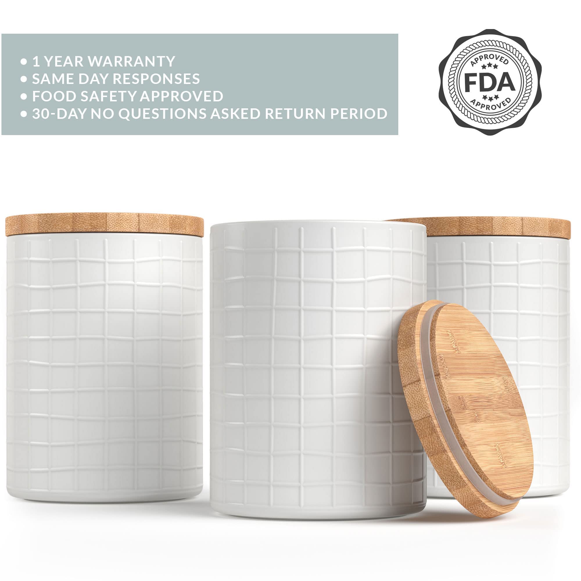 Buy Barnyard Designs Kitchen Canisters with Bamboo Lids, Airtight Metal