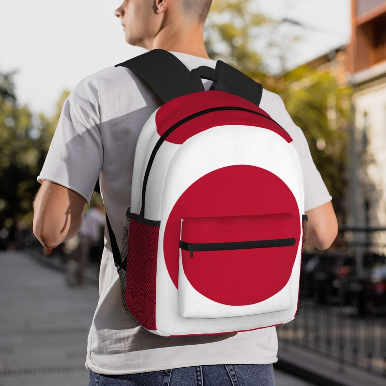 Japanese flag Backpack Large Sports Bag, Best for Basketball, Soccer, Volleyball, Swim, Gym, Travel