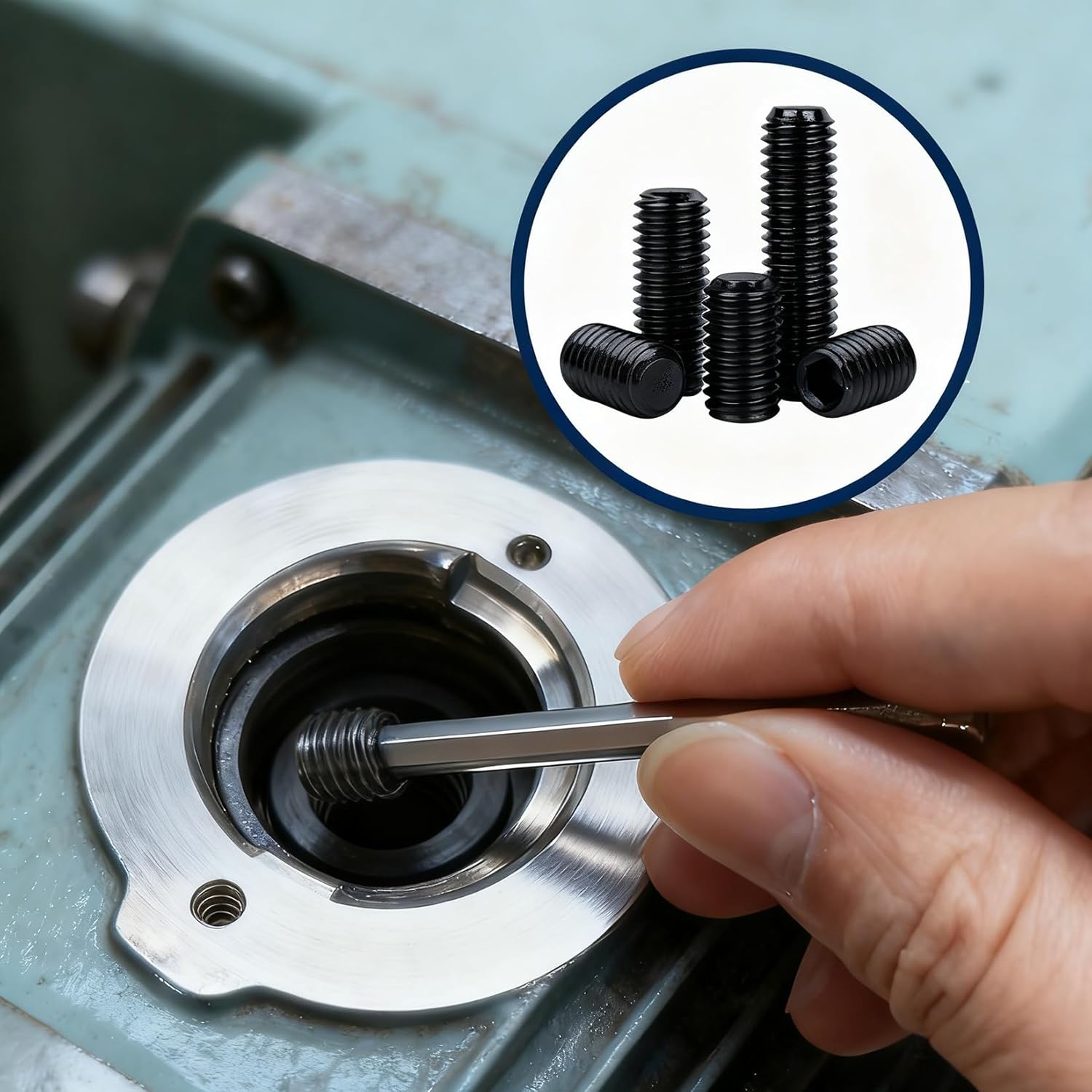 540 Pcs Metric Set Screws Assortment Kit, Hex Drive Set Screws for Bathroom Fixtures, M3 M4 M5 M6 M8 Allen Head Grub Screwss, Set Screw Assortment Kit for Door Handles Knobs Repair Furniture(Black)