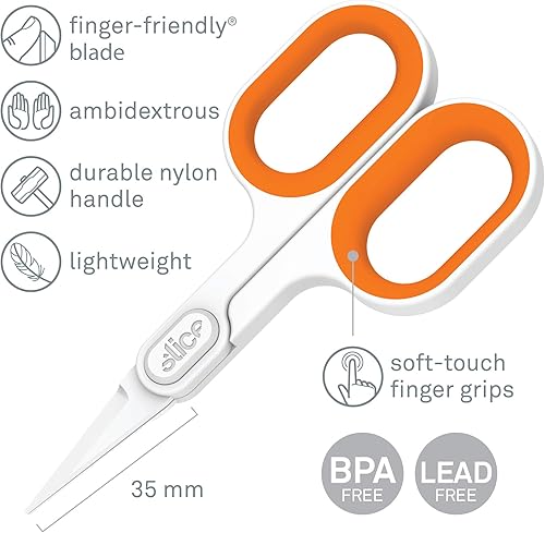 Miniatura 2 de Slice 10546 - Tijeras de cerámica con punta puntiaguda para manos más grandes, paquete de 6