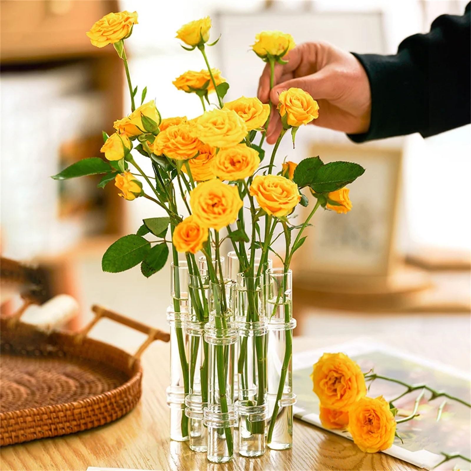 8 Stücke Blumenvase Klarglas Reagenzglas Hängen Blumenhalter for Container Zimmer Büro Esstisch Wohnkultur Für Haushalt Wohnen