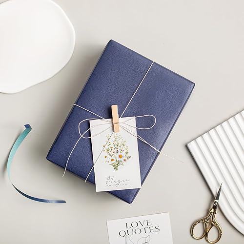 Miniatura 4 de Garbendy Papel de regalo de papel azul marino nacarado, color liso, 17 pulgadas x 33 pies, perfecto para bodas, cumpleaños, Navidad, baby shower,