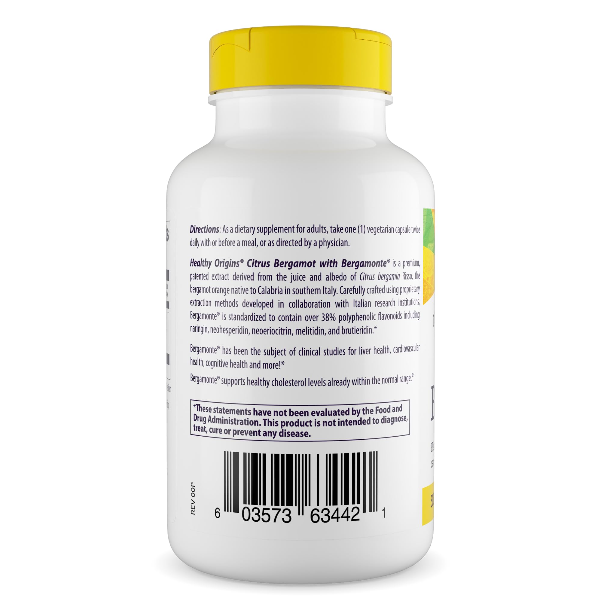 Healthy Origins Citrus Bergamot Bergamonte 500 mg, 120 Veggie Caps — Amazon image 2