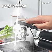 Vista 6 de Abrelatas manual, abrelatas de acero inoxidable resistente de mano, mango cómodo, borde liso de hoja afilada, abrelatas con abrebotellas