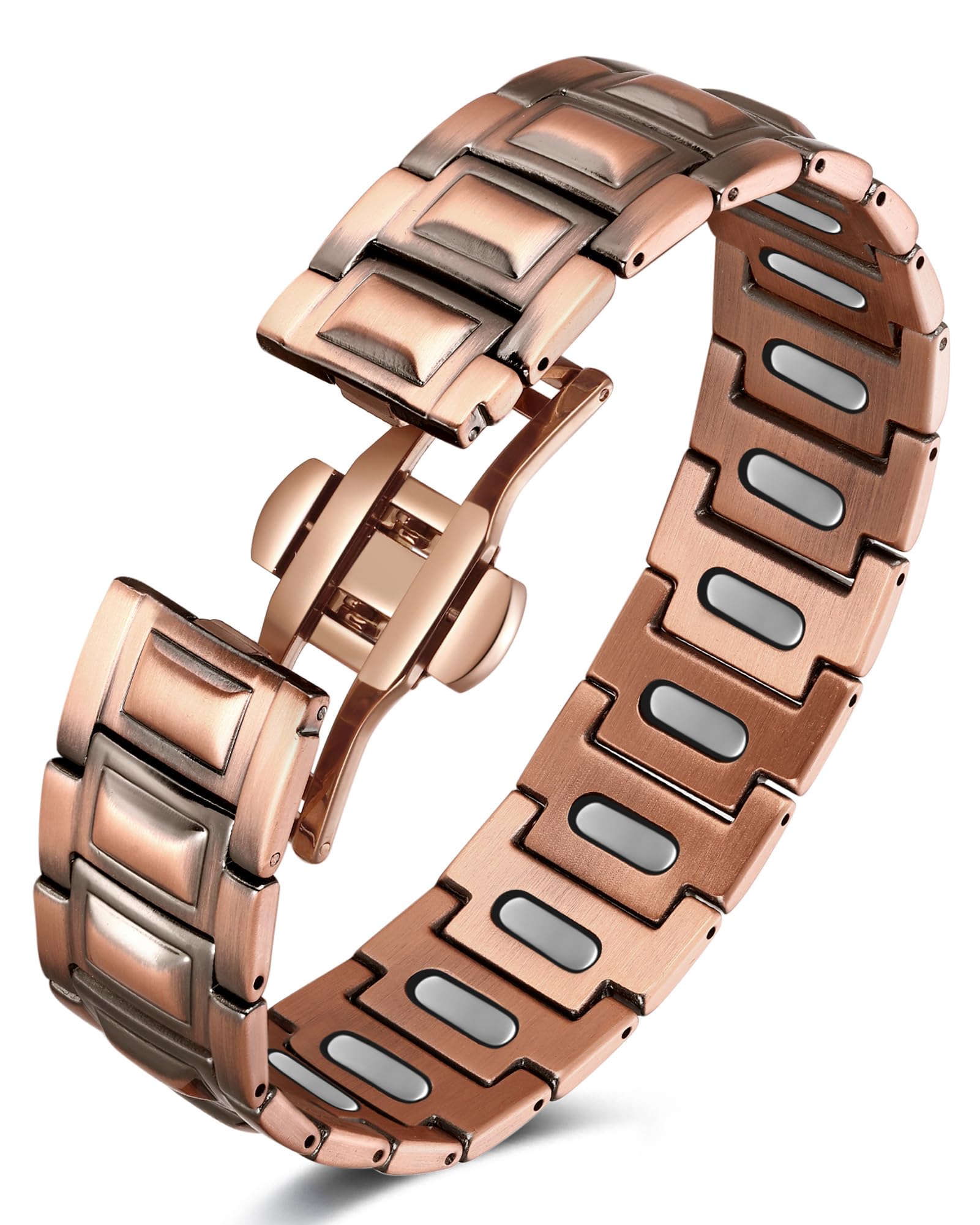 Feraco Copper Magnetic Therapy Bracelet for Men with 5X Strength Magnets 99 99 Pure Copper Therapy Bracelet with