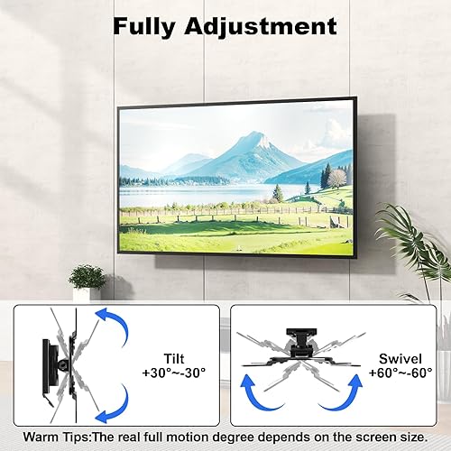 Miniatura 6 de PUTORSEN Soporte de TV RV para televisores de 13 a 43 pulgadas y hasta 44 libras, soporte de pared para RV de liberación rápida con placas de pared