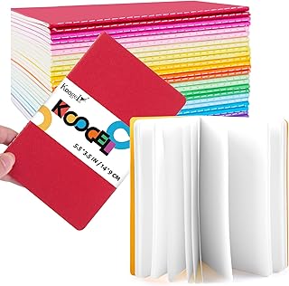 Koogel Mini Notebooks Unlined, Pocket Notebooks Blank Small Notepads 9x14cm (3.5"x5.5") Journals for Kids 12 Colors for Students Traveler School Supplies 24 Sheets/48 Pages
