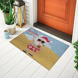 Tapete Capacho Divertido Para Porta Tema Natal - Papai Noel Agua Coco Ca282