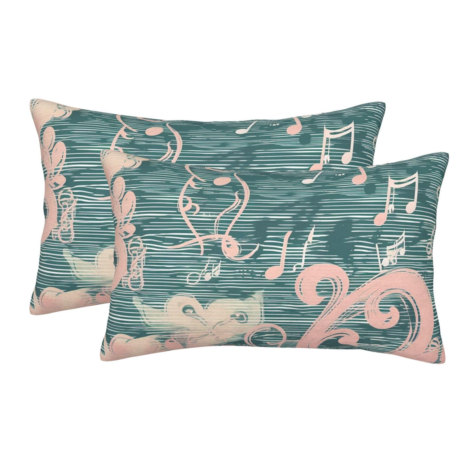 2 Pack Standard Size Pillow Cases for Hair and Skin Soft Breathable Pillow Case Covers with Hidden Zipper Dream Note Pillowcase 16"x24" Pillow Cover for Sleeping Gift