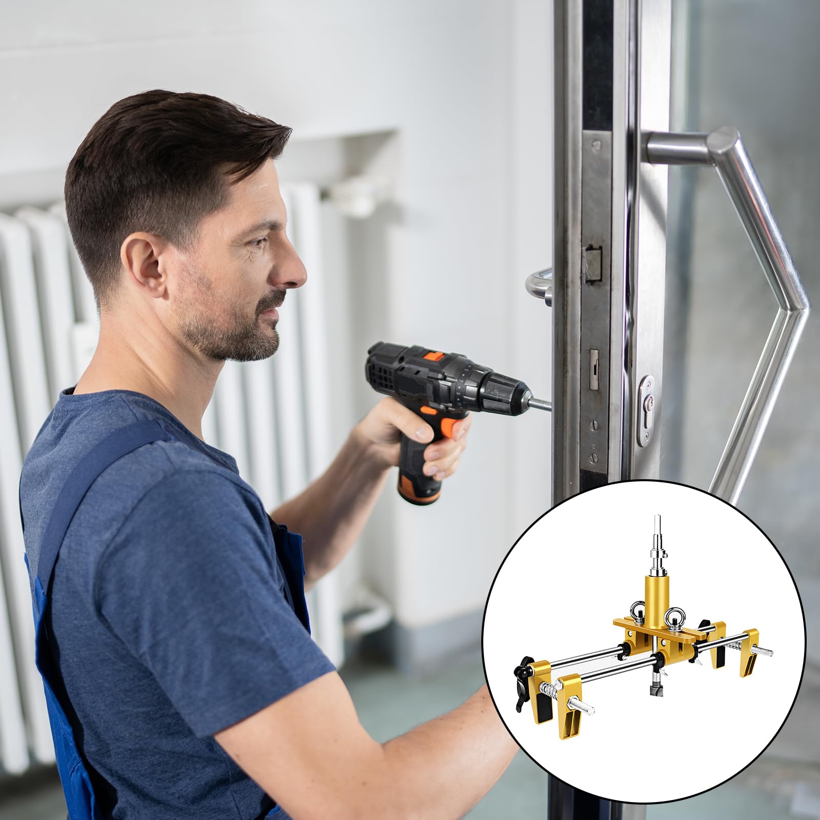 Kit per Mortasatura Serratura Porta, Sega a Tazza per Serratura Porta Apriscatole per Serratura Porta con 3 Frese in Acciaio al Tungsteno Dima per Mortasatura da 18 22 24mm per Installazione Porta