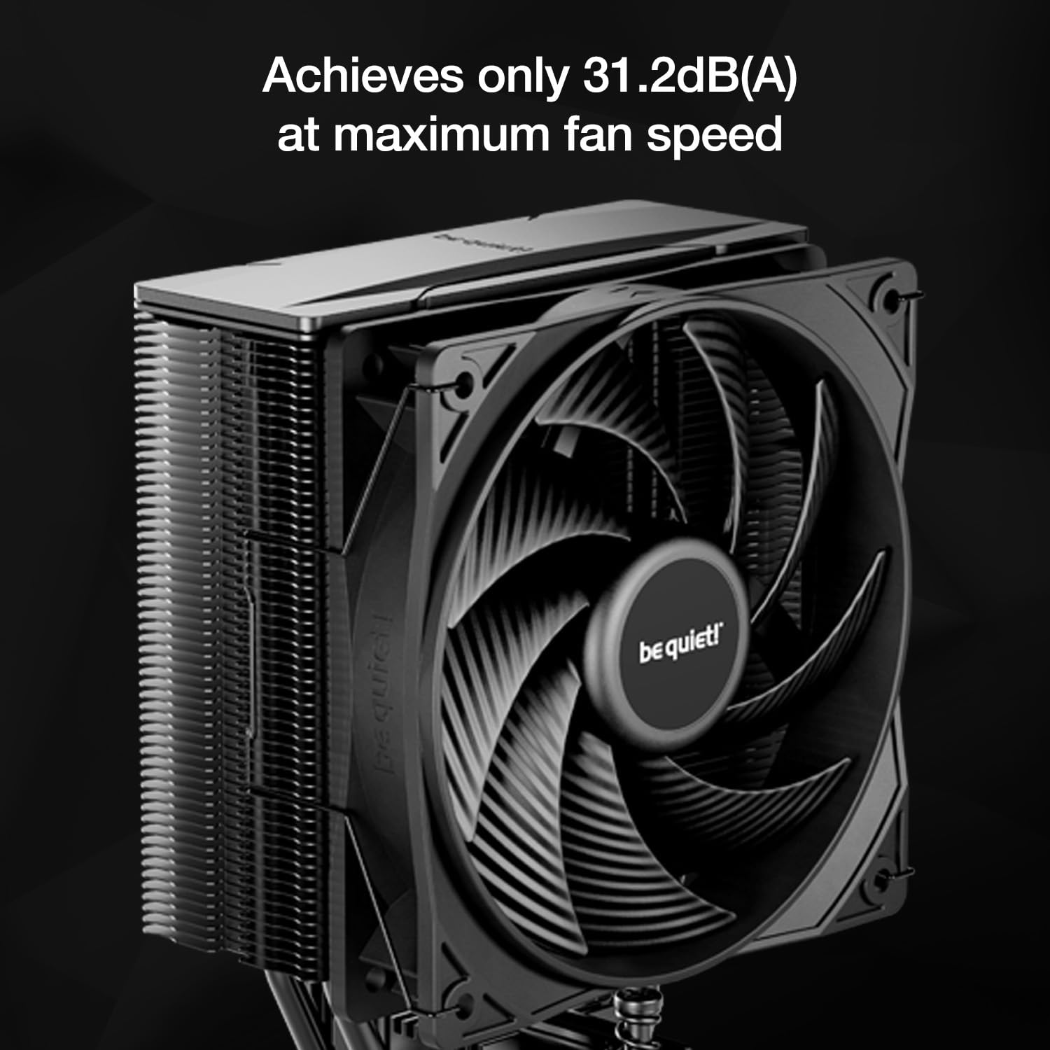 be quiet! Pure Rock 3 Black CPU Air Cooler | 4 High Performance 6mm Heat Pipes with HDT Technology | 120mm PWM Fan | AMD:AM4 AM5/Intel LGA 1700/1150/1151/1200 | Black | BK039