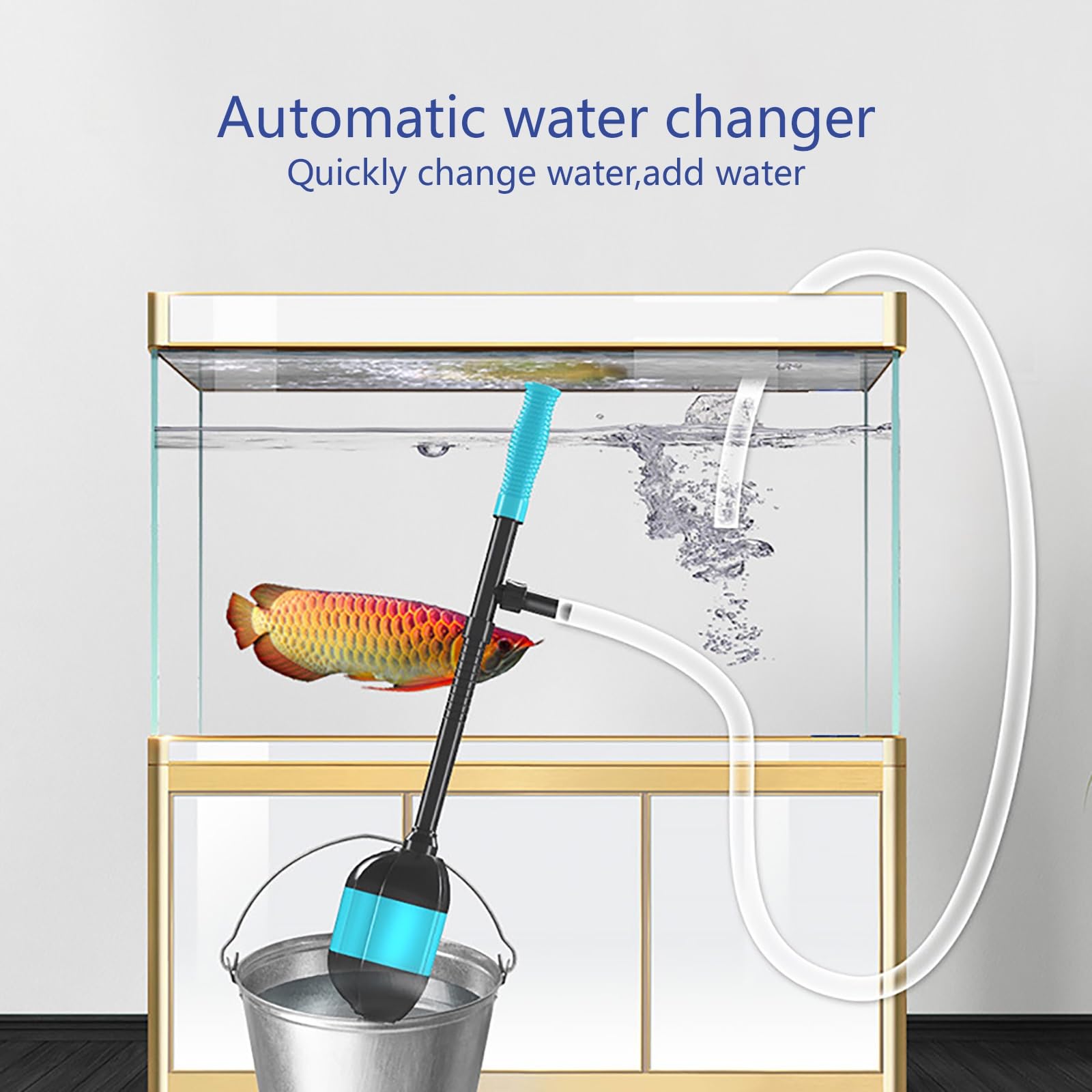 Herramientas Automáticas De Limpieza De Peceras, Limpiador De Grava para Peceras, Artículos De Mantenimiento De Agua para Acuarios, Apto para Cambiar La Arena De Lavado De Agua(20W)