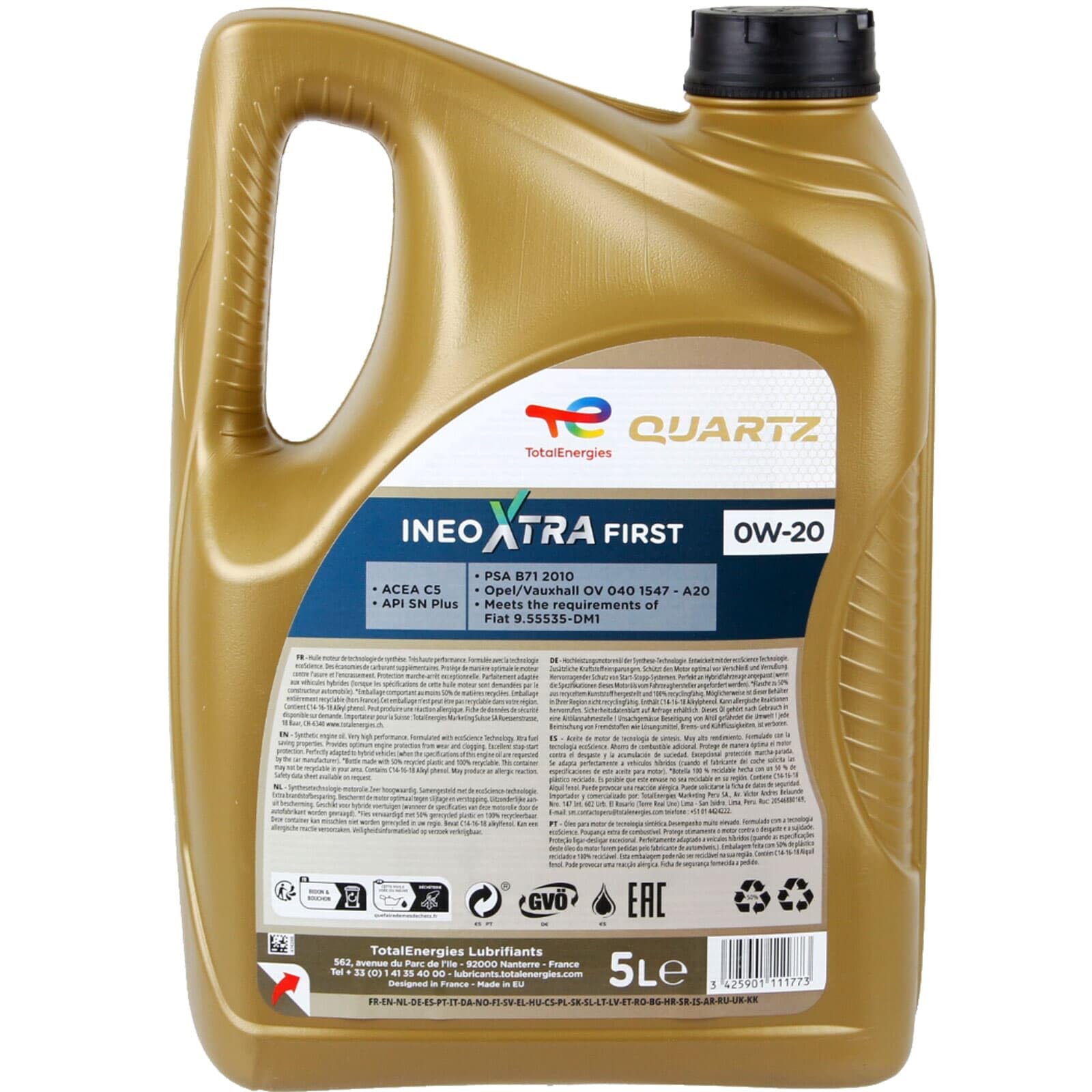 1x5L+1x1L Total Quarzt Ineo Xtra First 0W20 Öl