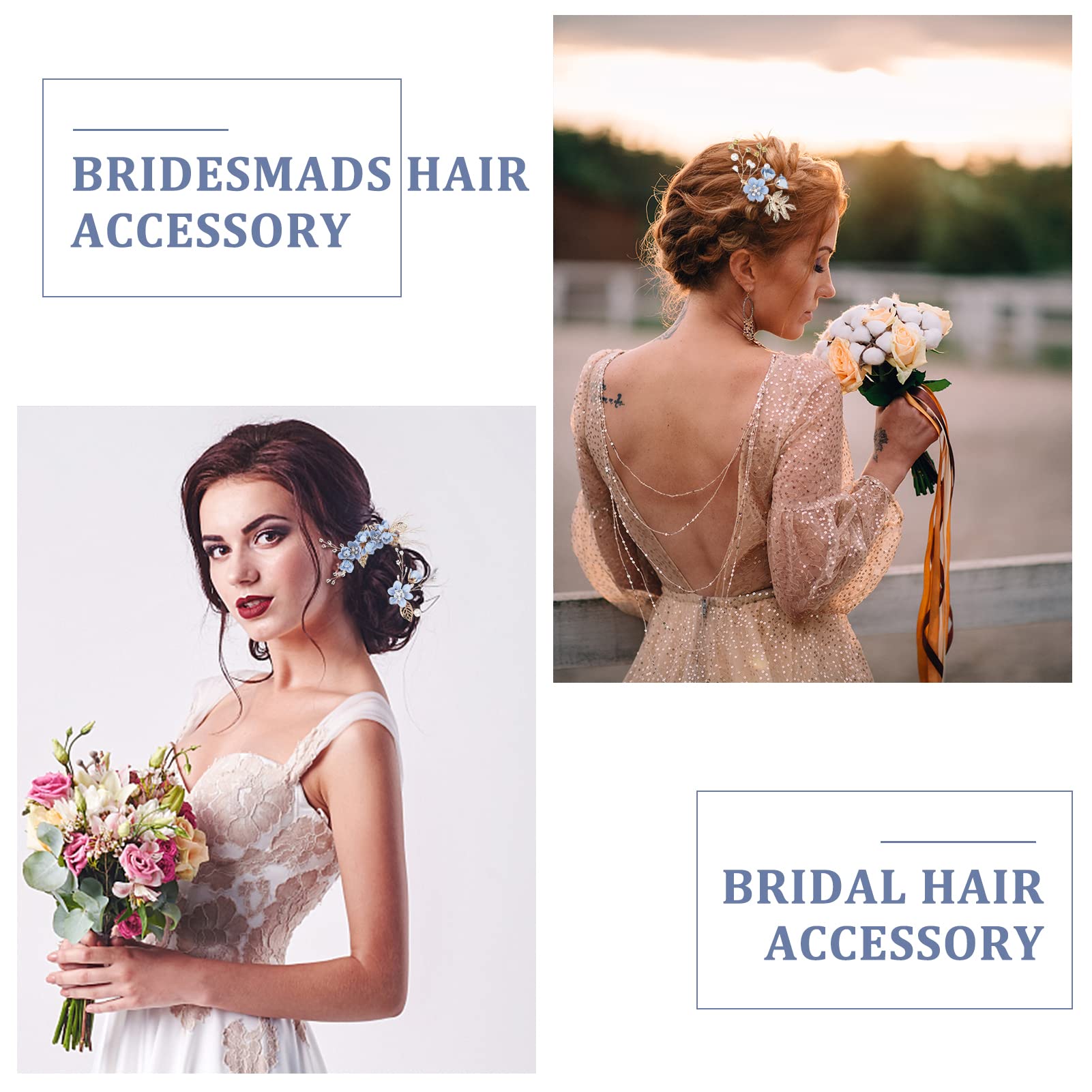 Amazon.com : BOWINR 5 Pack Wedding Hair Piece Bridal Hair 