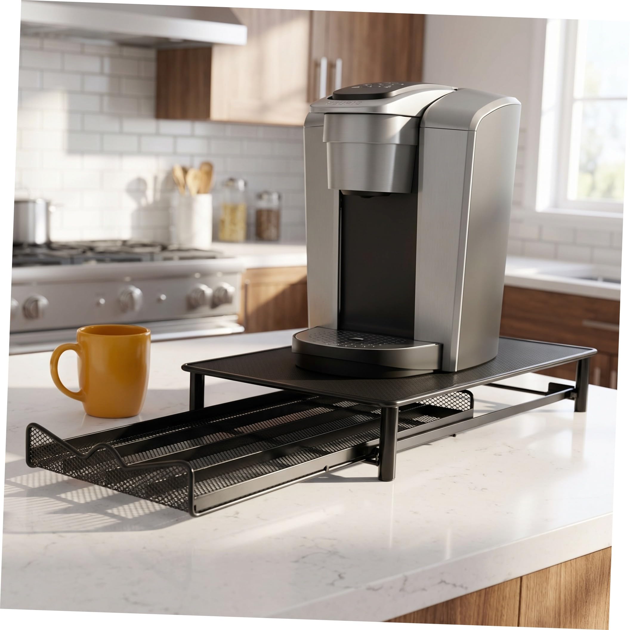 Caja de Metal para Guardar Cápsulas de Café Capacidad para 40 Unidades, Diseño Portátil y Práctico para Cocina o Escritorio