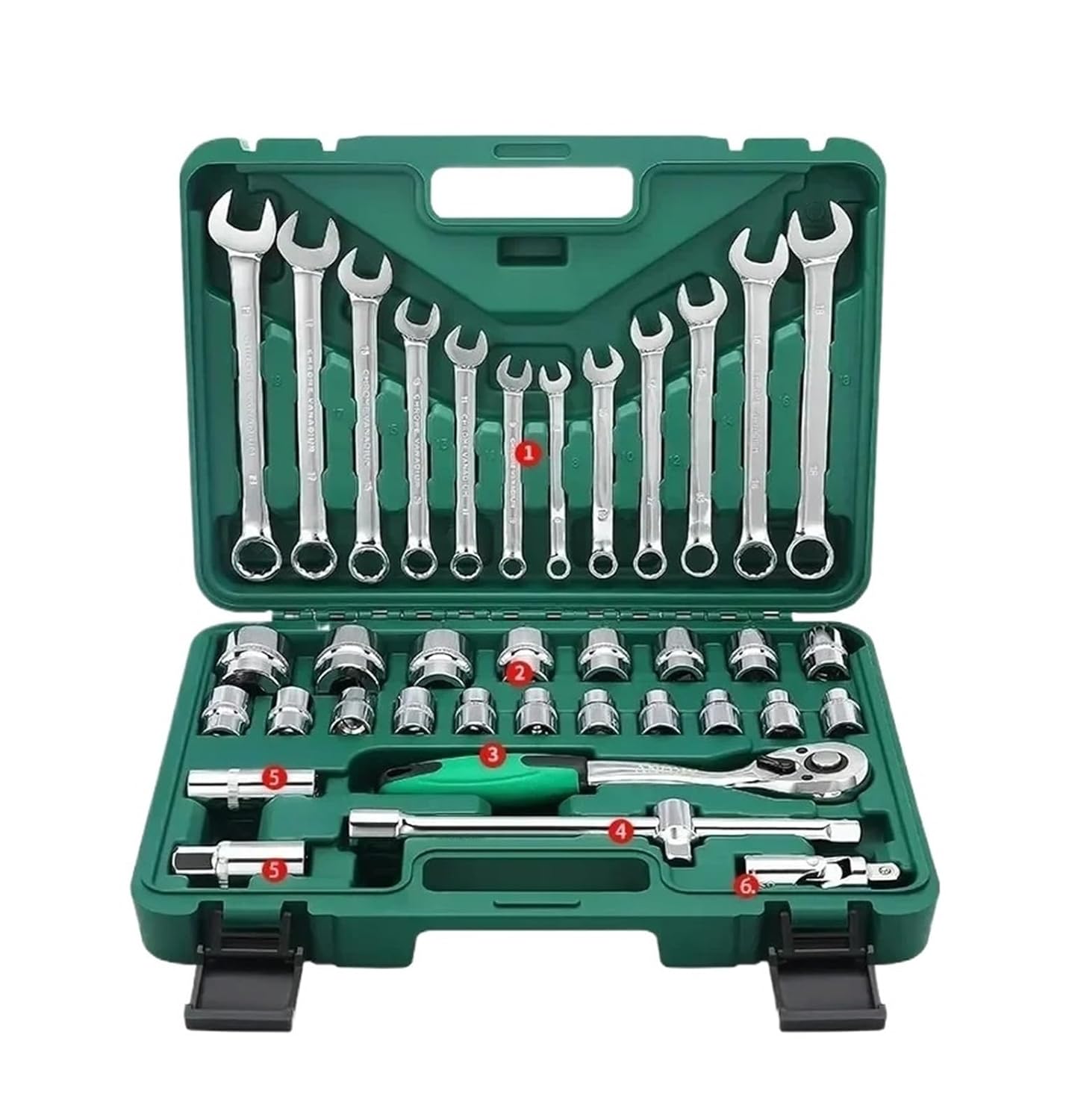 Auto Repair Tool Socket Wrench Ratchet Repair Car Set Combination Large, Medium and Small Repair Car Multi-Function Tool Box(SKU5)