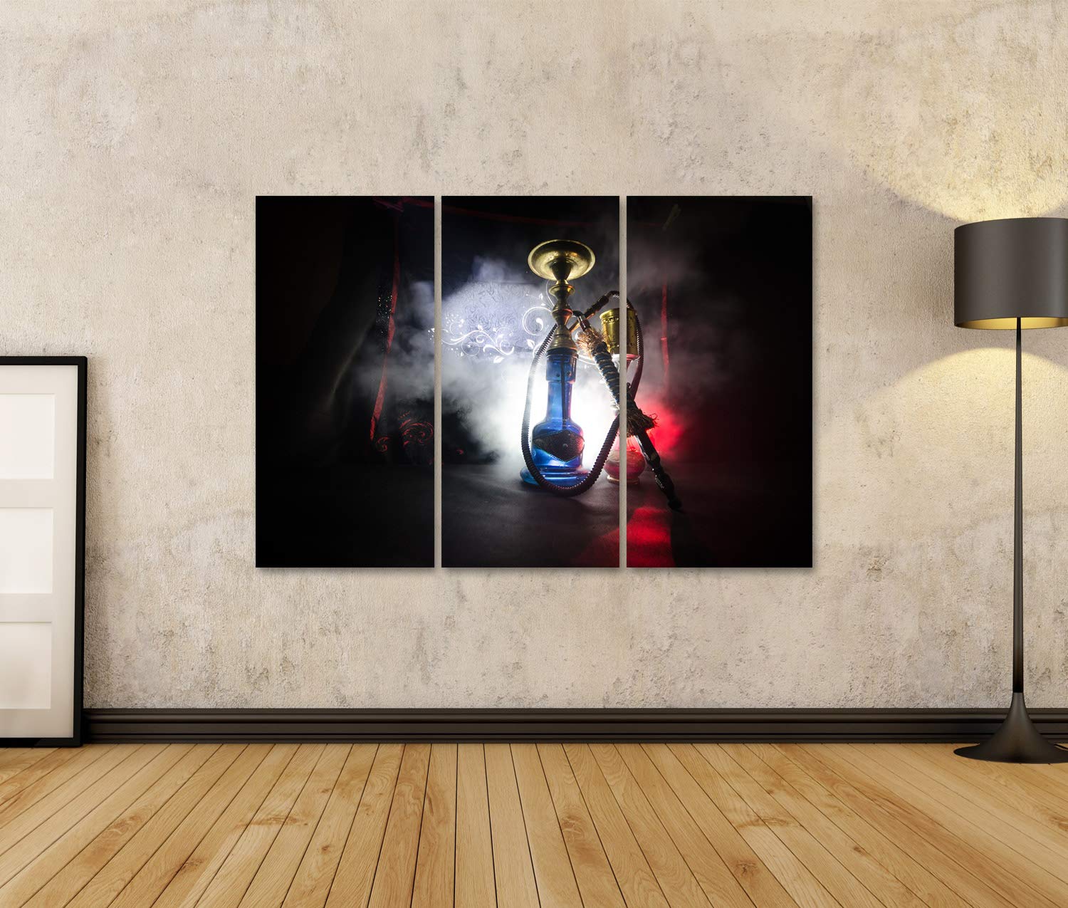 islandburner Cuadro en Lienzo Carbón Caliente de narguile en un tazón de Shisha con Fondo Negro. Concepto de Shisha-Shisha Oriental con Estilo. Cuadros Modernos Decoracion Impresión Salon