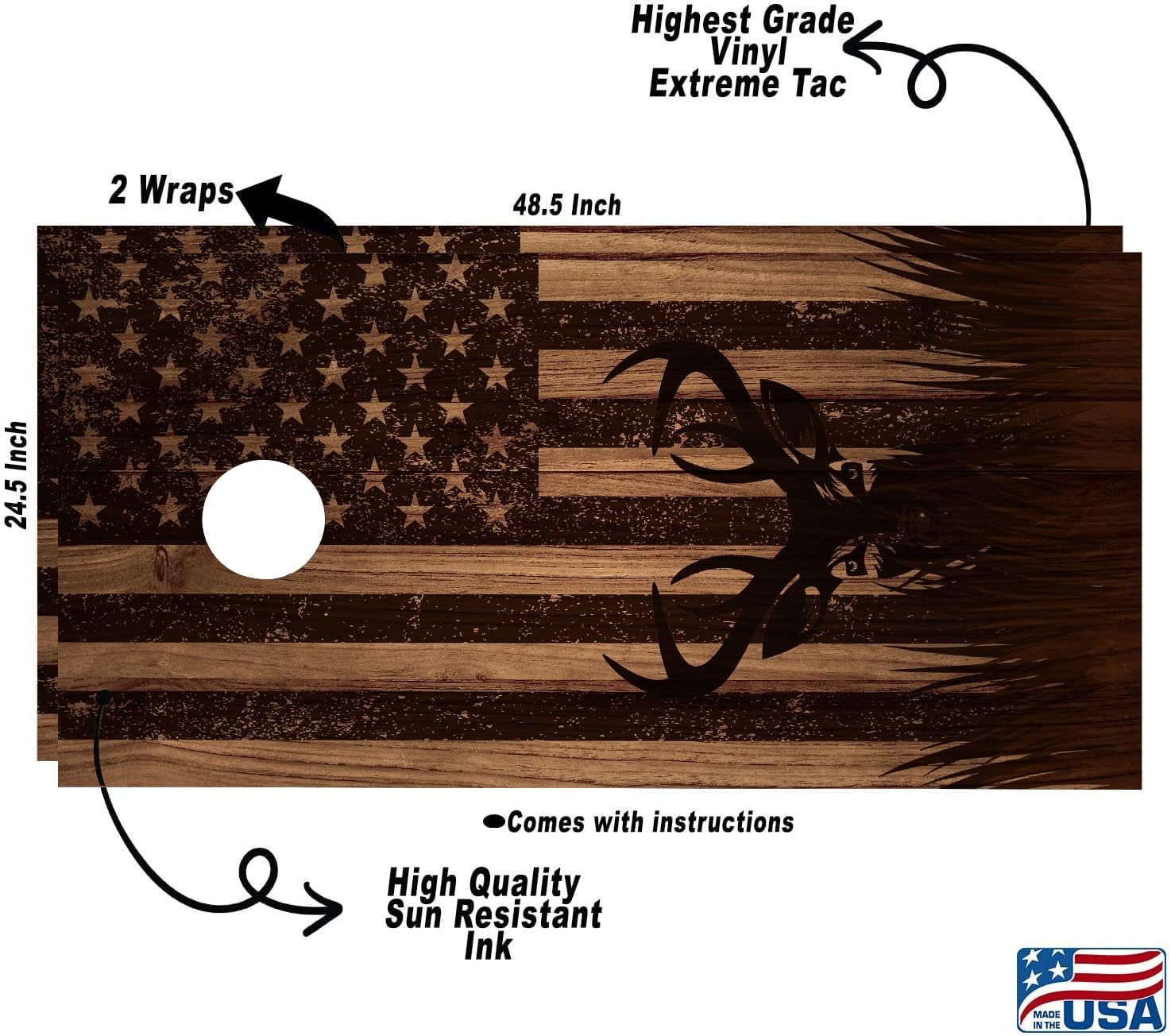 Cornhole Board Wraps, Cornhole Decals and Wraps for Boards (Set of 2), Cornhole Skins for Boards, Cornhole Board Covers