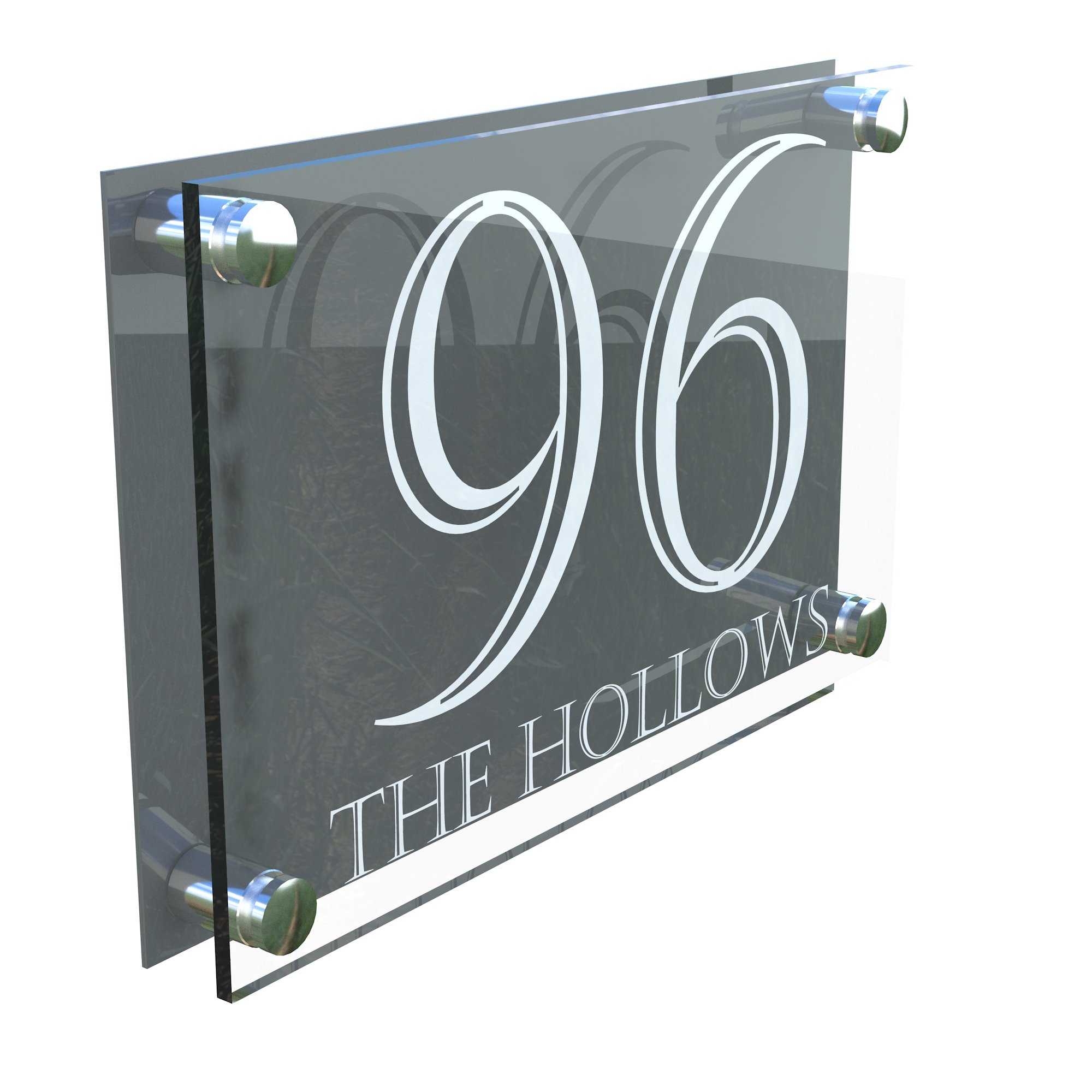 Modern Perspex Steel Aluminium Perspex Acrylic House Number Wall Plaque Sign