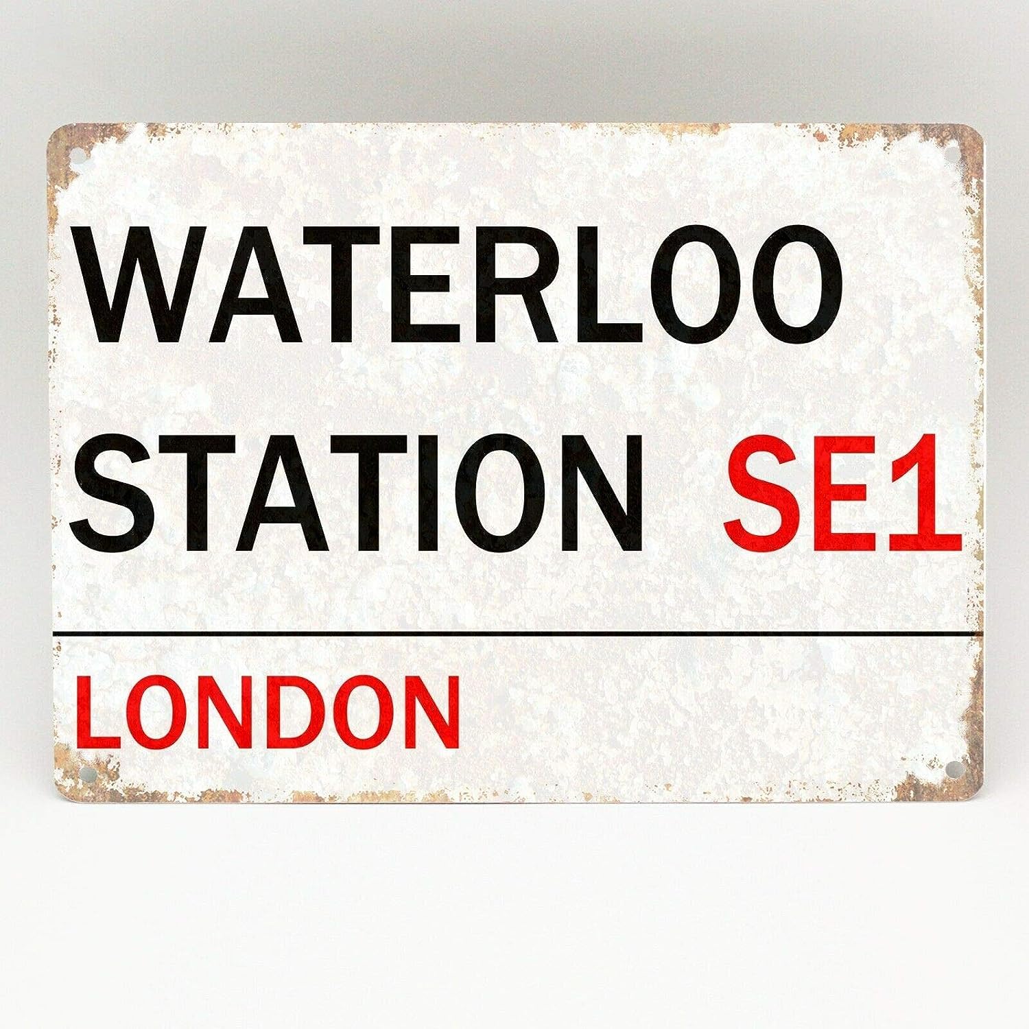 Bioprocess Waterloo Station Metal Sign London Street Road Door Retro Wall Train Plaque Outdoor Decoration Plaque 8X12 Inch