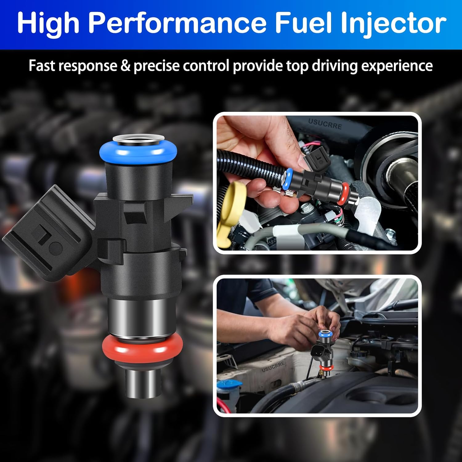 Upgraded Fuel Injectors Compatible with Chrysler 200/300 2011 2012 2013 2014 2015 2016 2017,for Dodge Avenger 2011-2014,for Jeep Wranger 2012-2017 6 Pack Injectors 0280158233