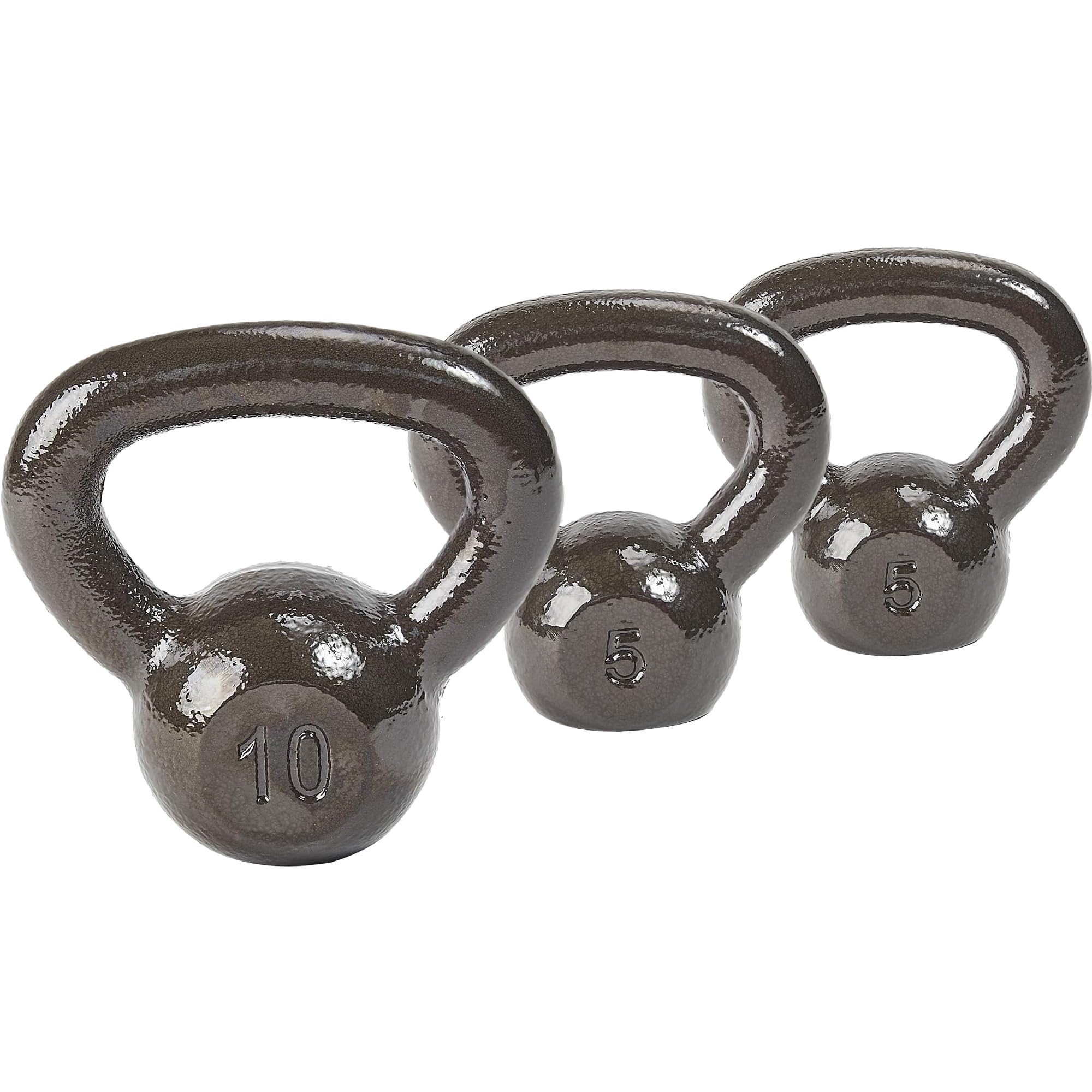 Fitvids Kettlebell Cast Iron Solid Smooth Weights for Strength Training, Home Workout Gym, Training Kettlebells Sets for Women & Men, 20LBS Set(10LBS, 2x 5LBS)
