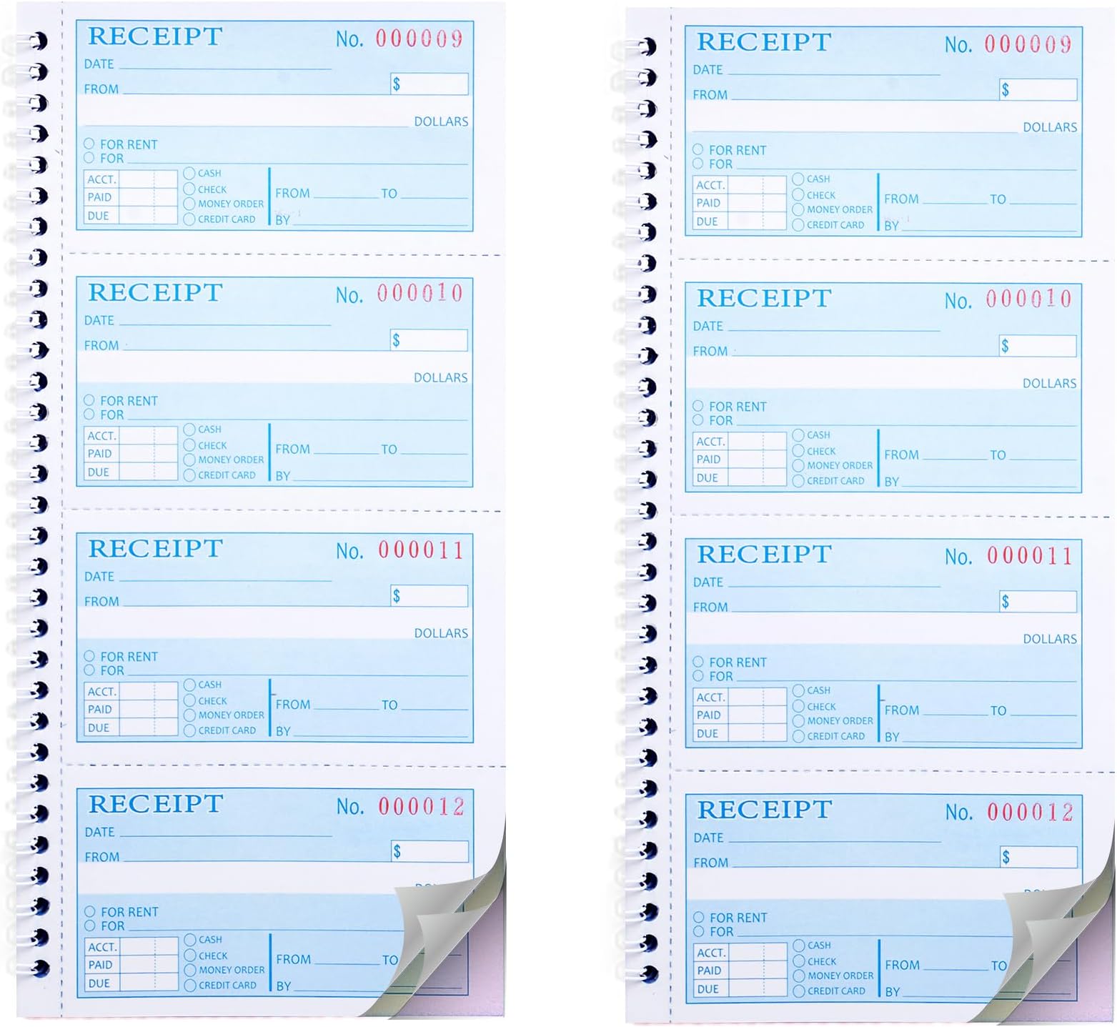 Adams Money and Rent Receipt Book, 2Part Carbonless, 51/