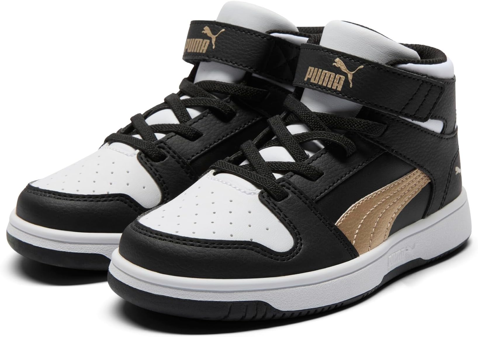 gold and white basketball shoes