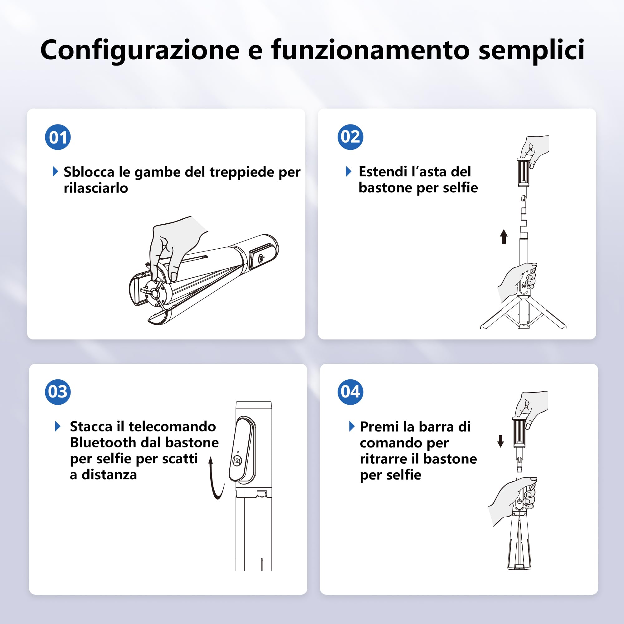 ATUMTEK Selfie Stick Treppiede, Treppiede 3-in-1 Estensibile in Alluminio con Telecomando Bluetooth Wireless, Compatibile con iPhone 17/16/15/14/13/12 mini/11 Pro e Smartphone/Telefono Samsung, Nero