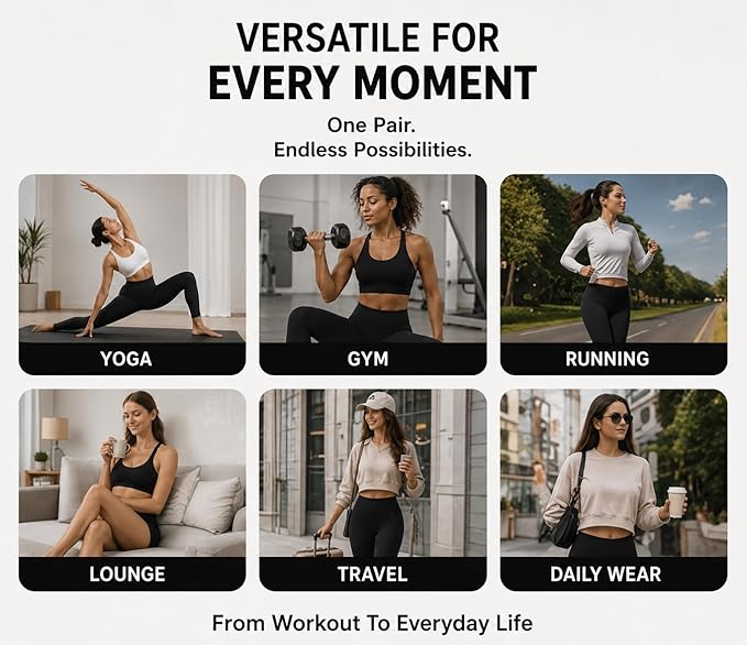 Leggings negros para mujer con control de abdomen y bolsillo miniatura 5