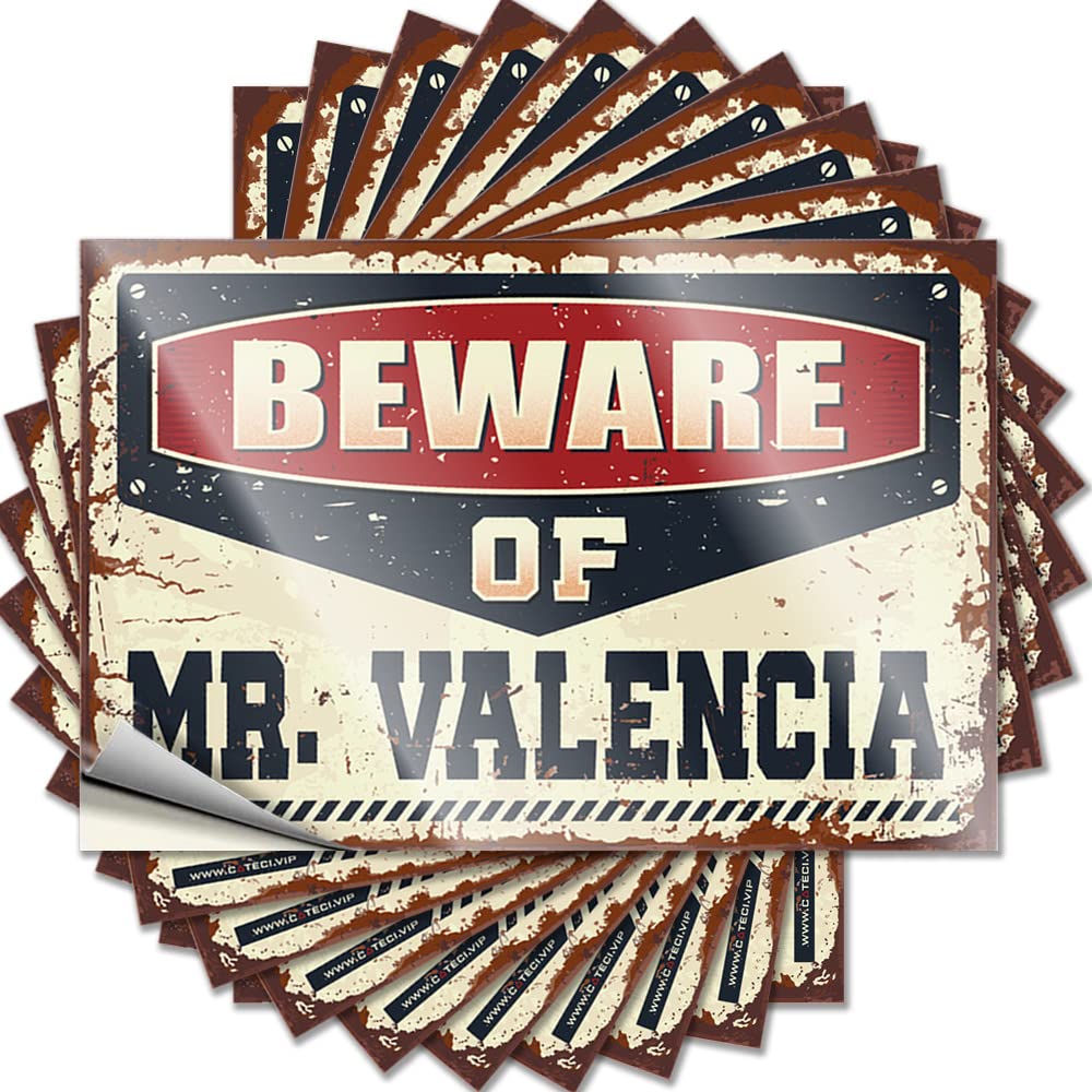 Fzfn Colour Indie Cute Saying - Beware Of Mr. Valencia Removable Decal Cover Easy Peel For Comfort(12X18cm)