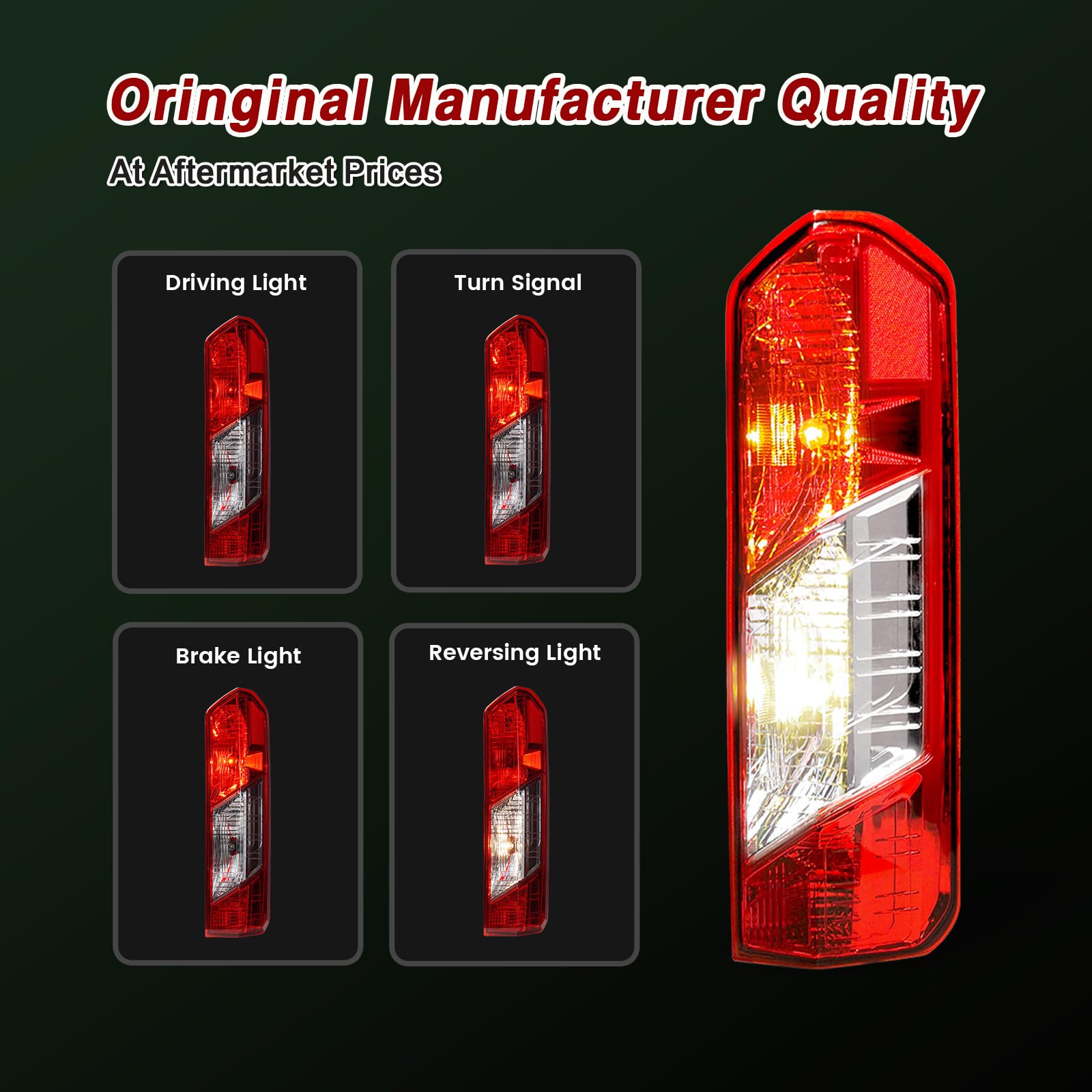 RH Tail Light Assembly Compatible with 2015-2024 Ford Transit 150 250 350 350HD