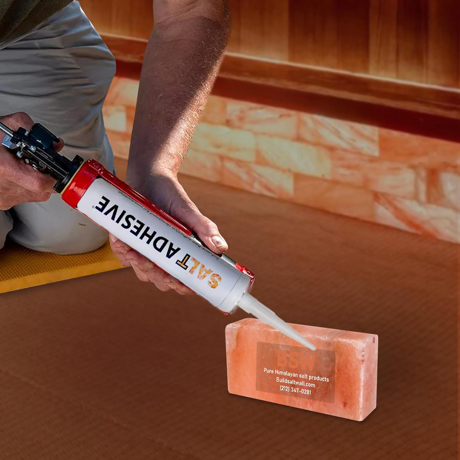 Himalayan Salt Glue Pack of 12 Adhesive for Joining Salt Bricks, The Perfect Sealant to Join Salt Tiles and Salt Blocks for Wall, Strong bonding Adhesive for Joining Plastic Material Products