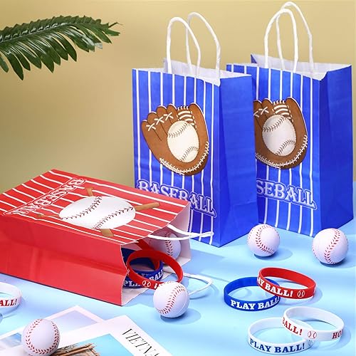 Miniatura 7 de 30 bolsas de regalos de béisbol, bolsas de regalo de béisbol, bolsas de golosinas de béisbol y bolsas de dulces con asa para temática de béisbol,