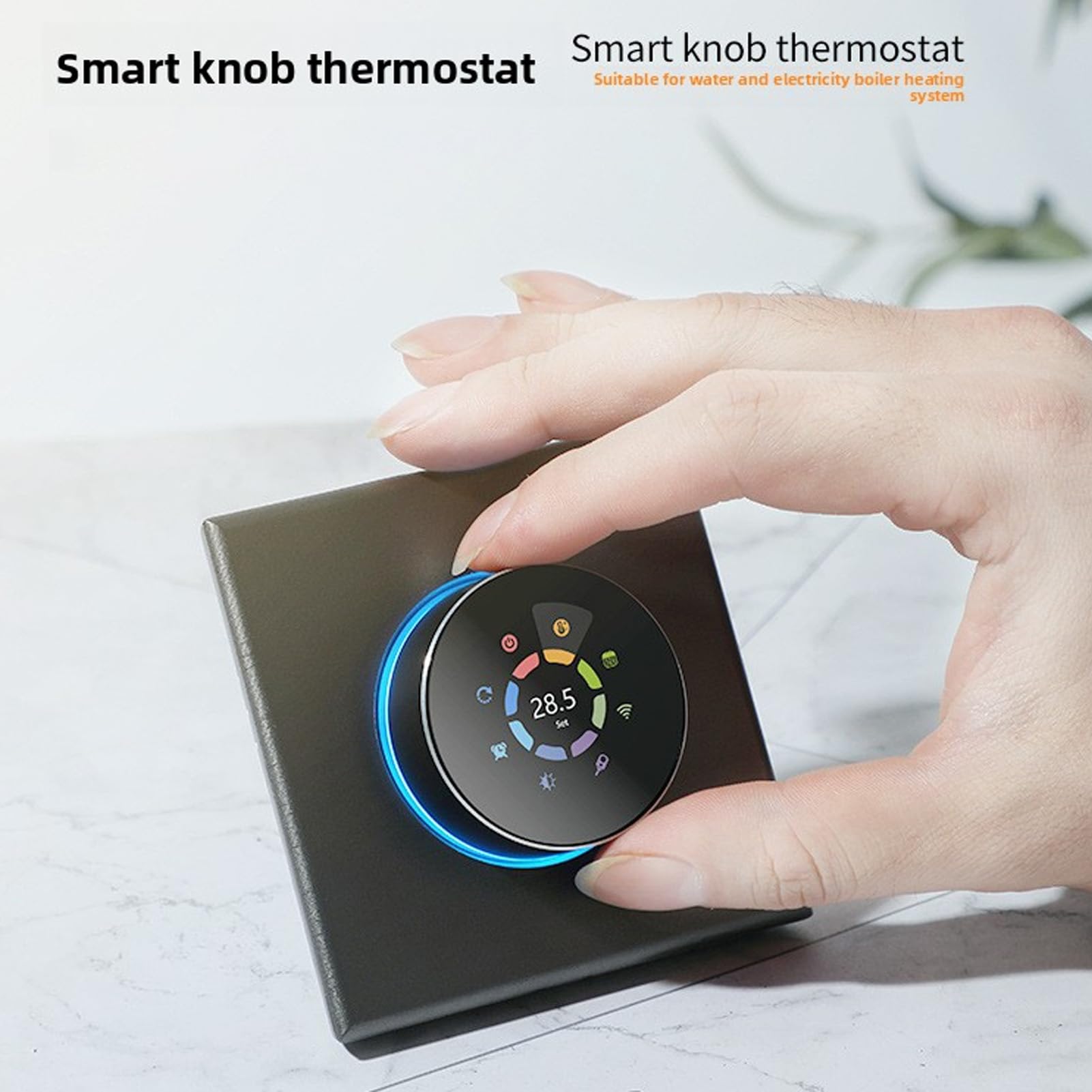 Walfront Termostat z Inteligentnym Pokrętłem WiFi i Ekranem Dotykowym TFT 240x240 TFT Zdalne Sterowanie i Monitorowanie w Czasie Rzeczywistym Kompatybilny z Ogrzewaniem Podłogowym i