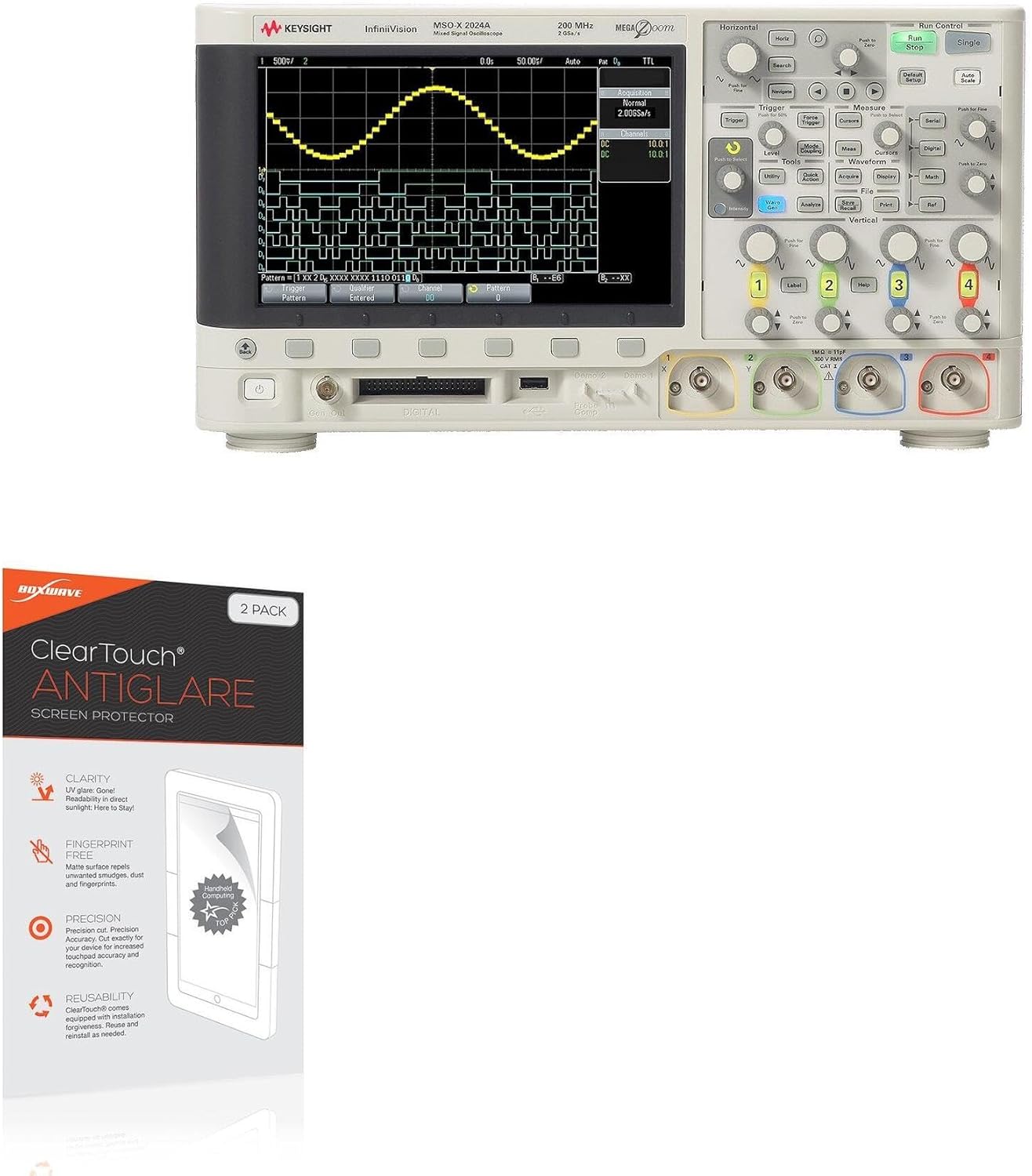 BoxWave Screen Protector Compatible with Keysight MSOX2014A - ClearTouch Anti-Glare (2-Pack), Anti-Fingerprint Matte Film Skin