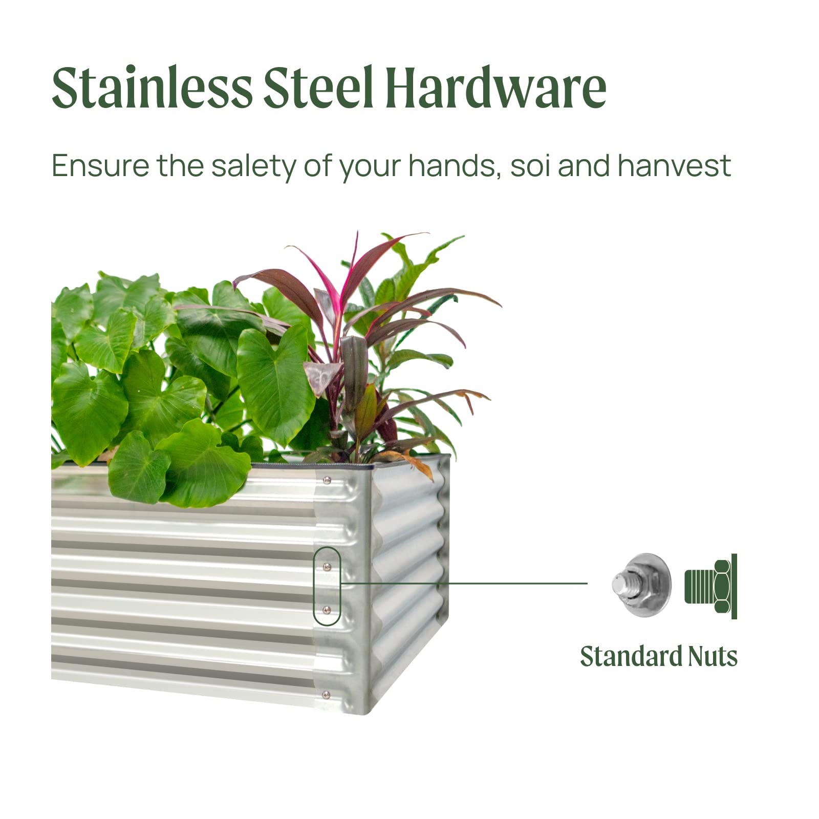 Amazon.com: GARDEN1 17 英吋(約43.2 公分)高鍍鋅加高花園床,6 英尺x2