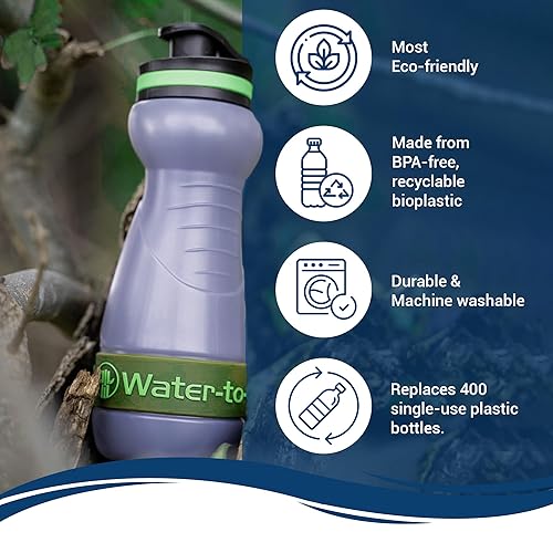 Miniatura 6 de Botella de filtro de agua respetuosa con el medio ambiente color verde