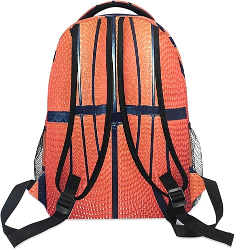 Miniatura 6 de Mochila escolar con textura de baloncesto para adolescentes, niñas, niños, mujeres y hombres, Baloncesto, Mochilas Daypack