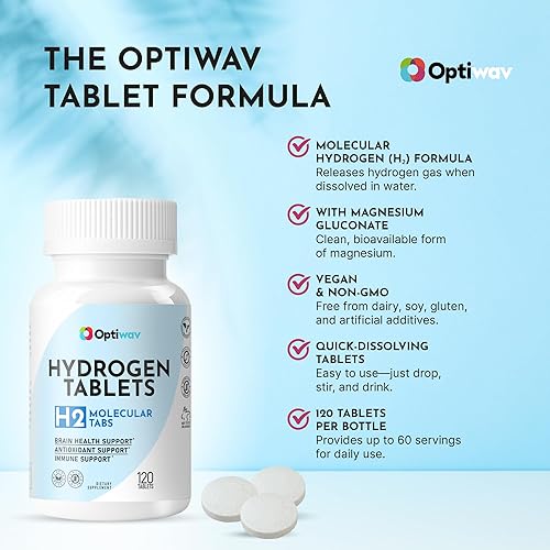 Miniatura 4 de Tabletas de hidrógeno para agua potable, tabletas moleculares H2 con magnesio para bebida hidrogenada instantánea, inmunidad saludable para el