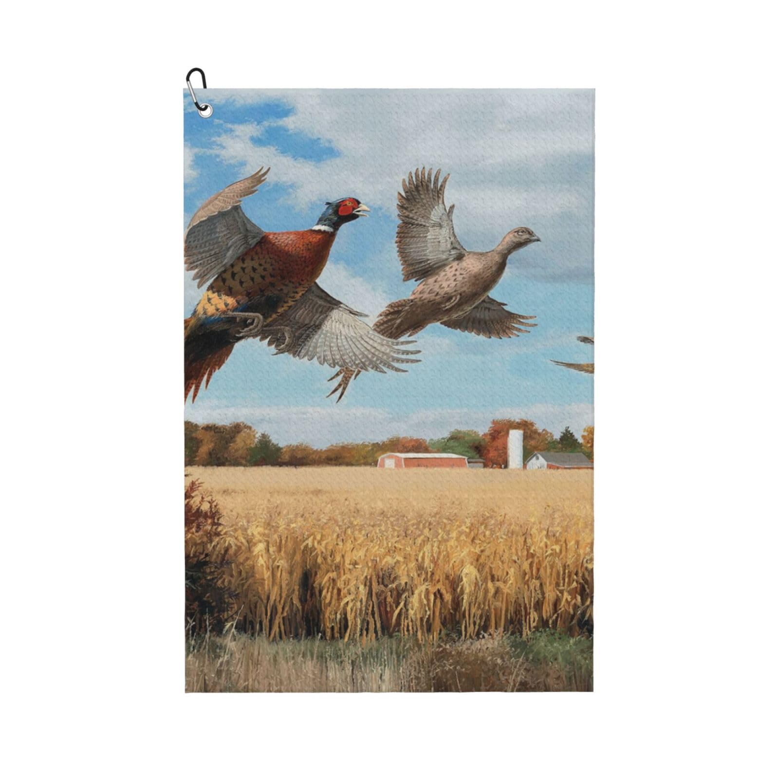 Hnnkloy Duck Hunting Animal, 16x24 in Portable Waffle Golf Towels with Carabiner Clip for Golf Bag