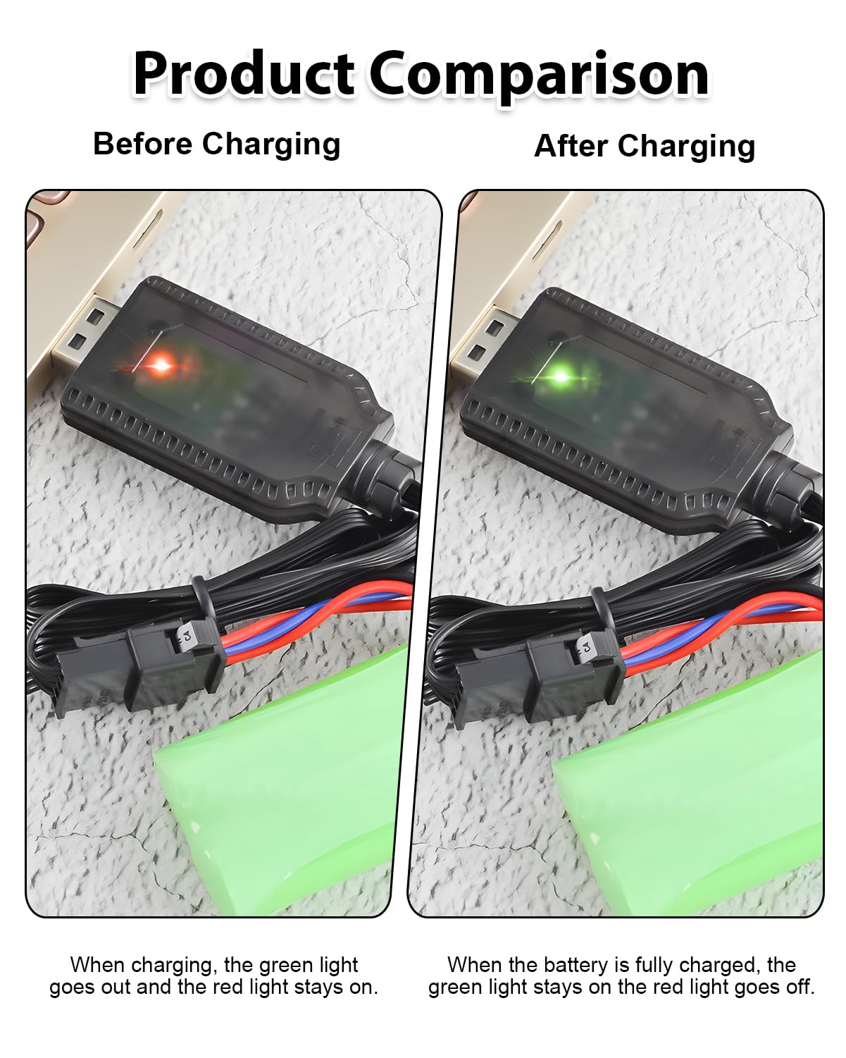 Câble Chargeur USB Pour Batterie LiPo 2S 7.4V - Connecteur SM-4P, Protection Intégrée - Pour Voitures RC, Drones