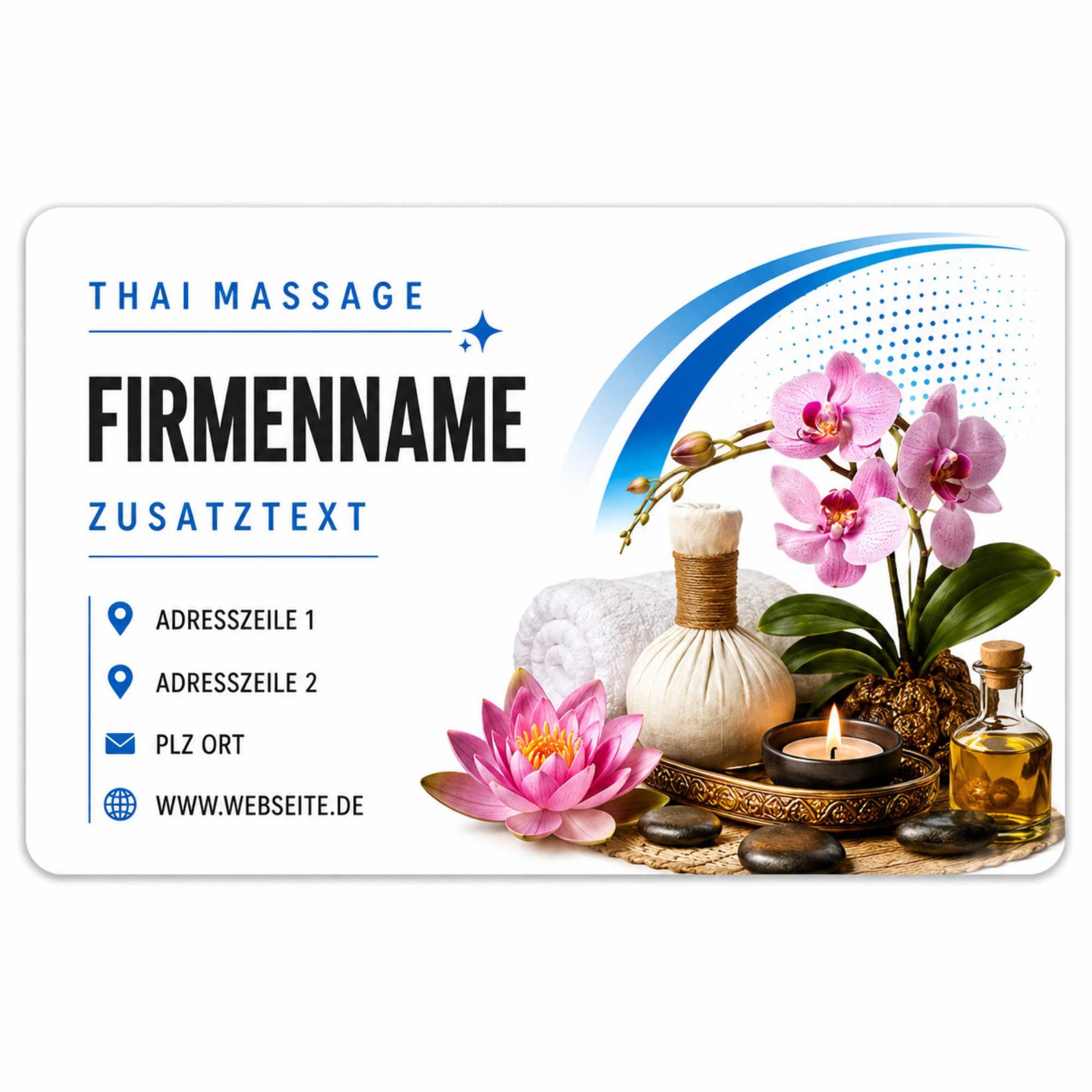 Visitenkarten erstellen - 1000 Stück - Thai Massage - beidseitig